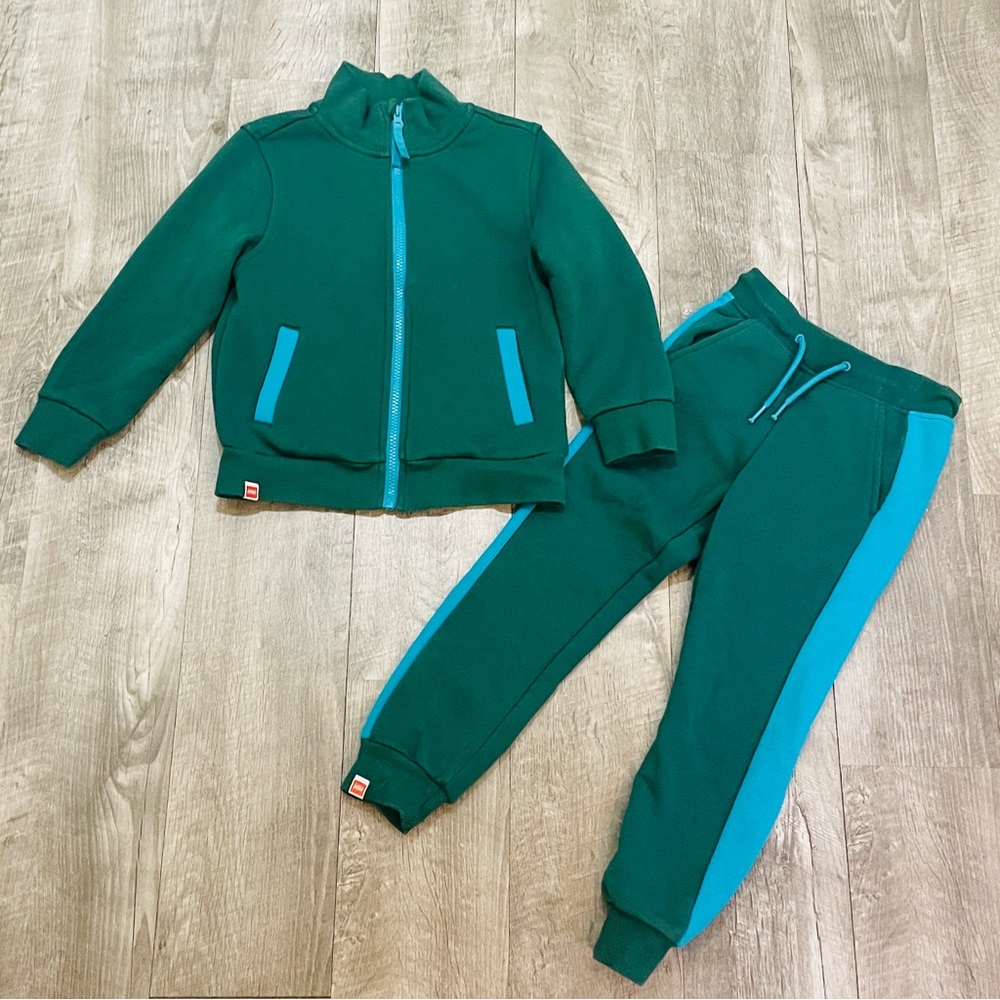 Lego knit green jacket jogger set XS